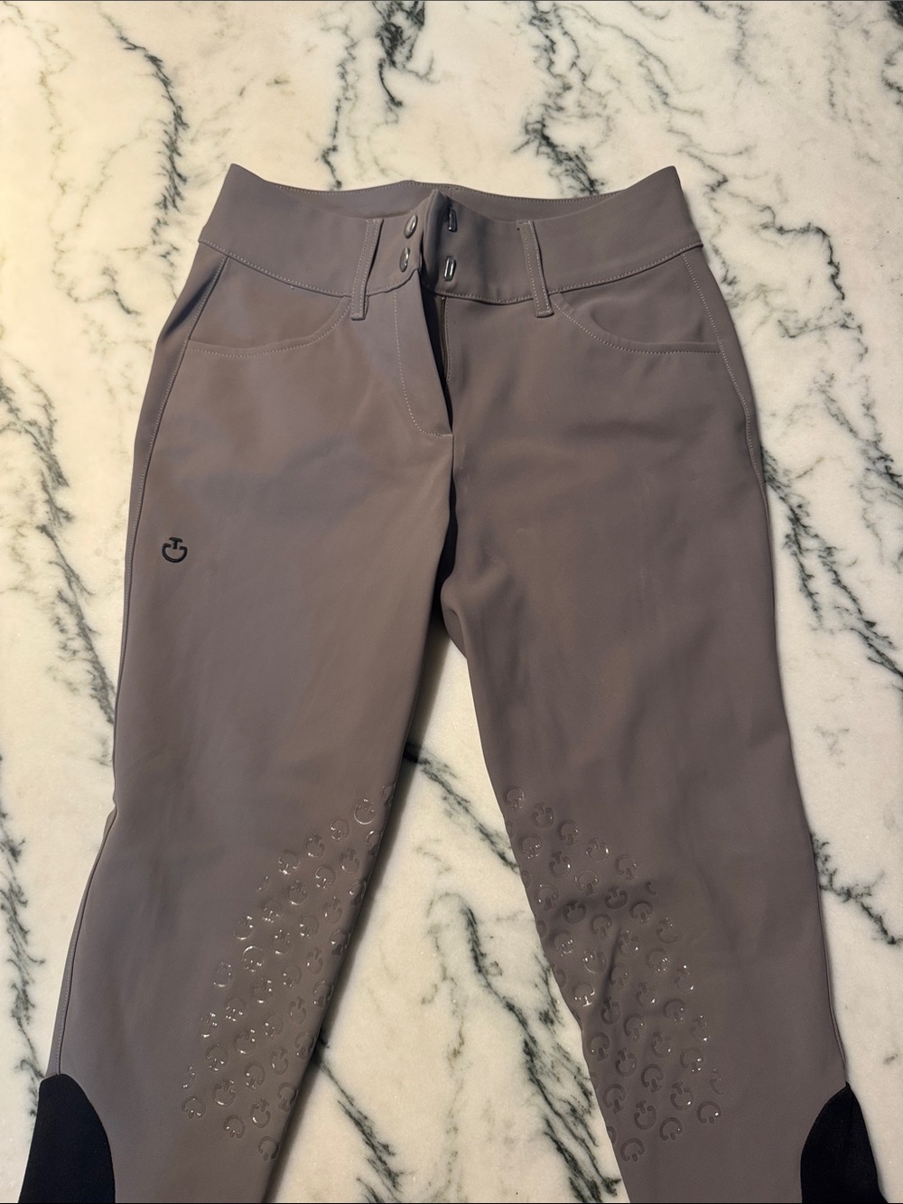 Cavalleria Toscana Taupe Equestrian Riding Breeches with Silicone Grip